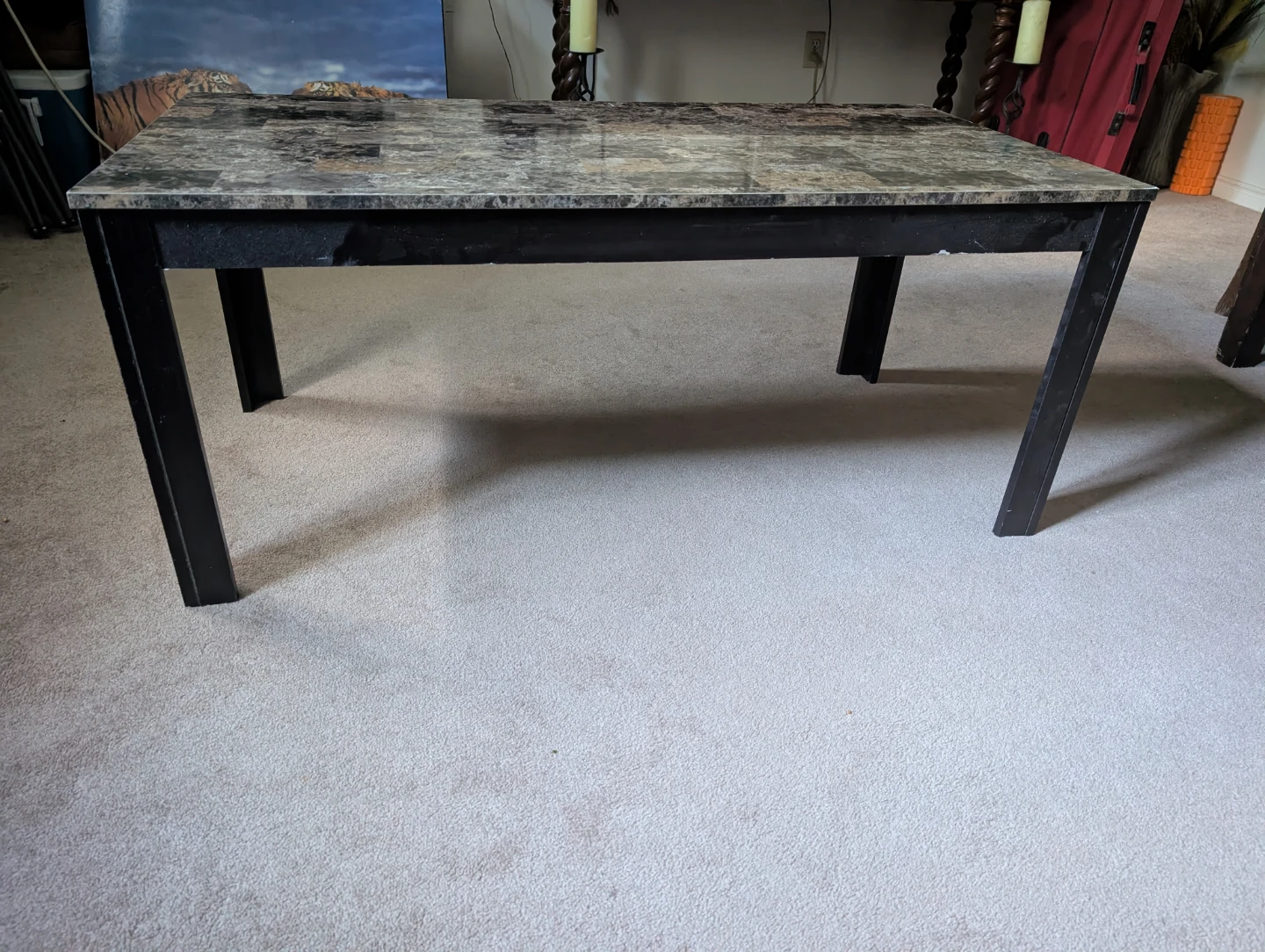 Marble-look dining table