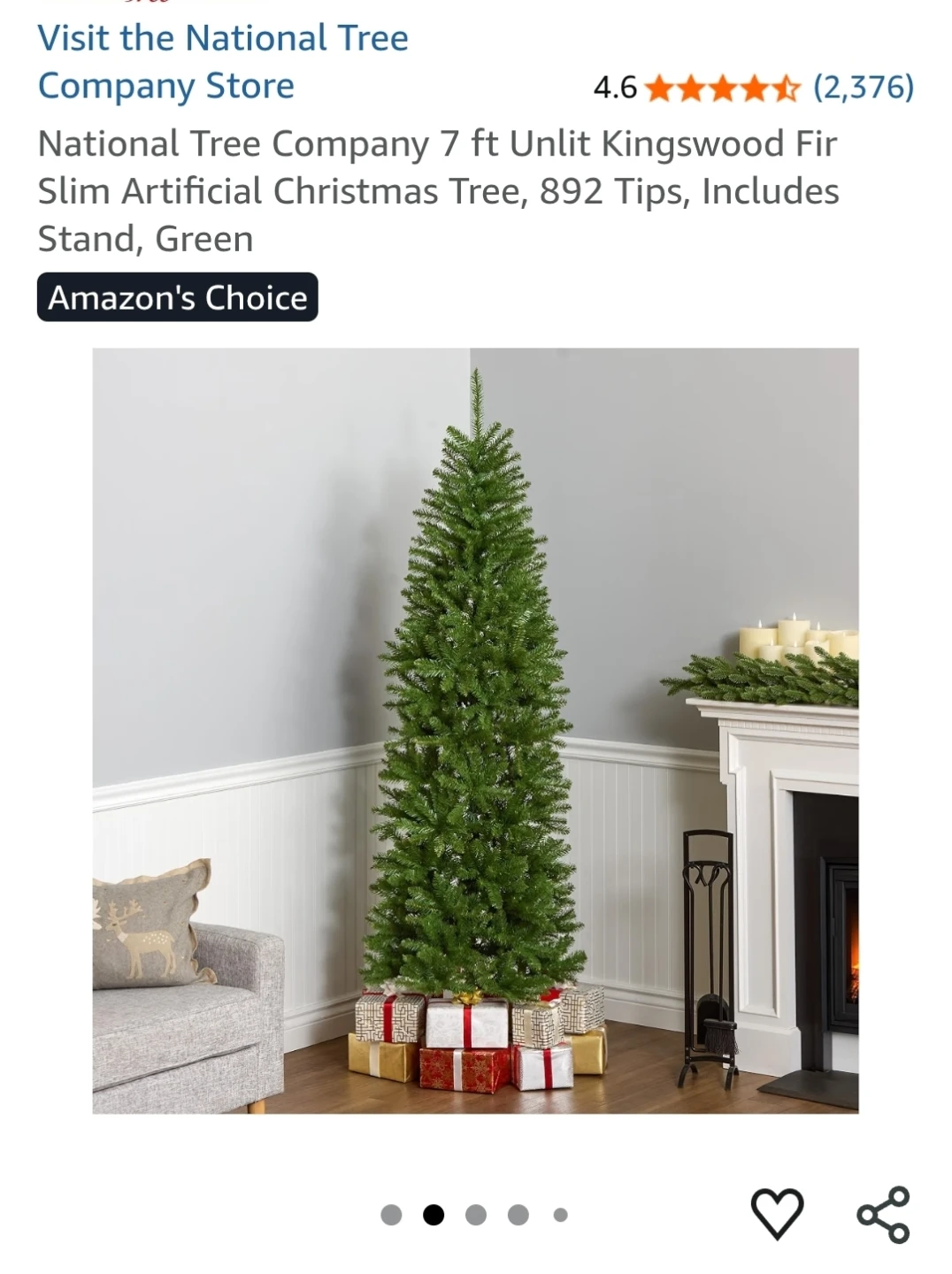 Artificial Slim 7ft Christmas Tree ⚽ - photo 2