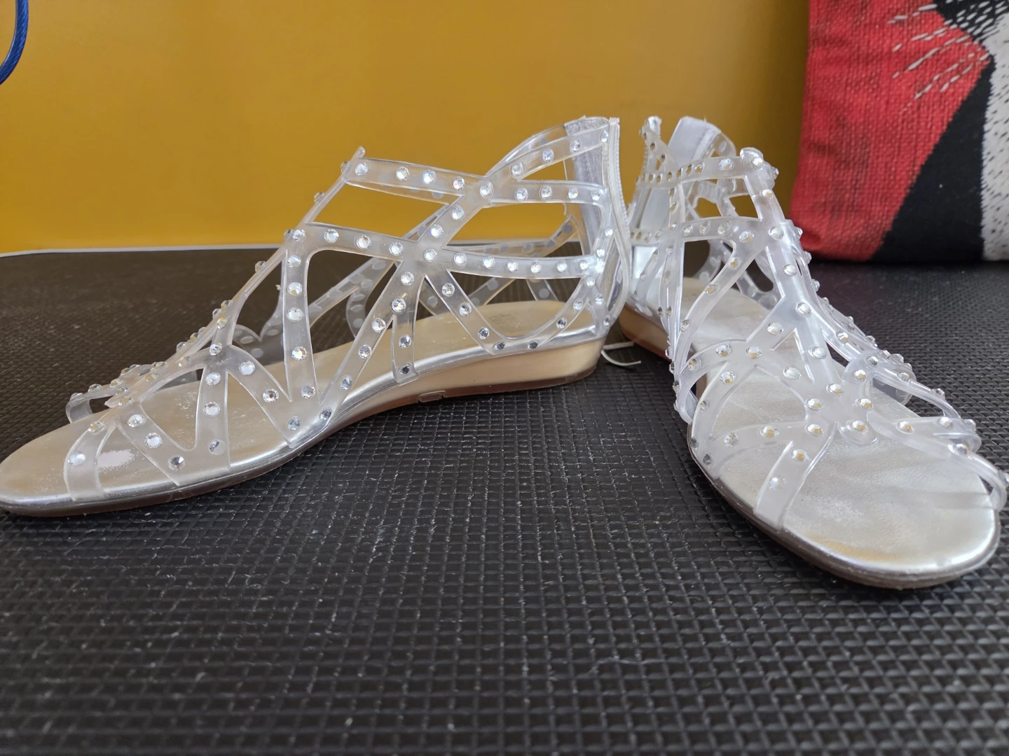 Stuart Weitzman Clear Embellished Gladiator Sandals - photo 2