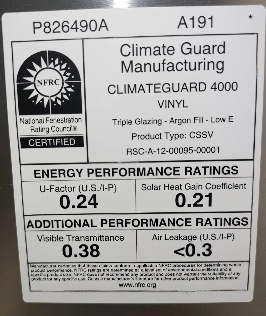 Climate Guard 4000 Vinyl Window - White 30" x 65 3/4" - photo 2