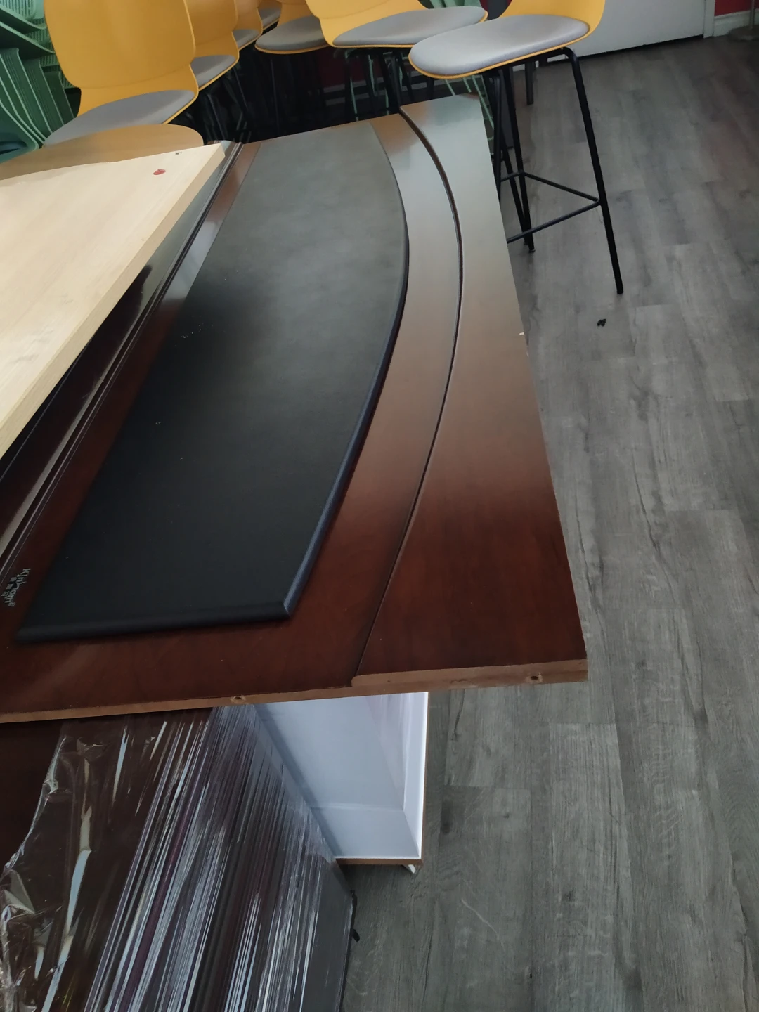 Wooden Desk with Filing Cabinet - photo 3