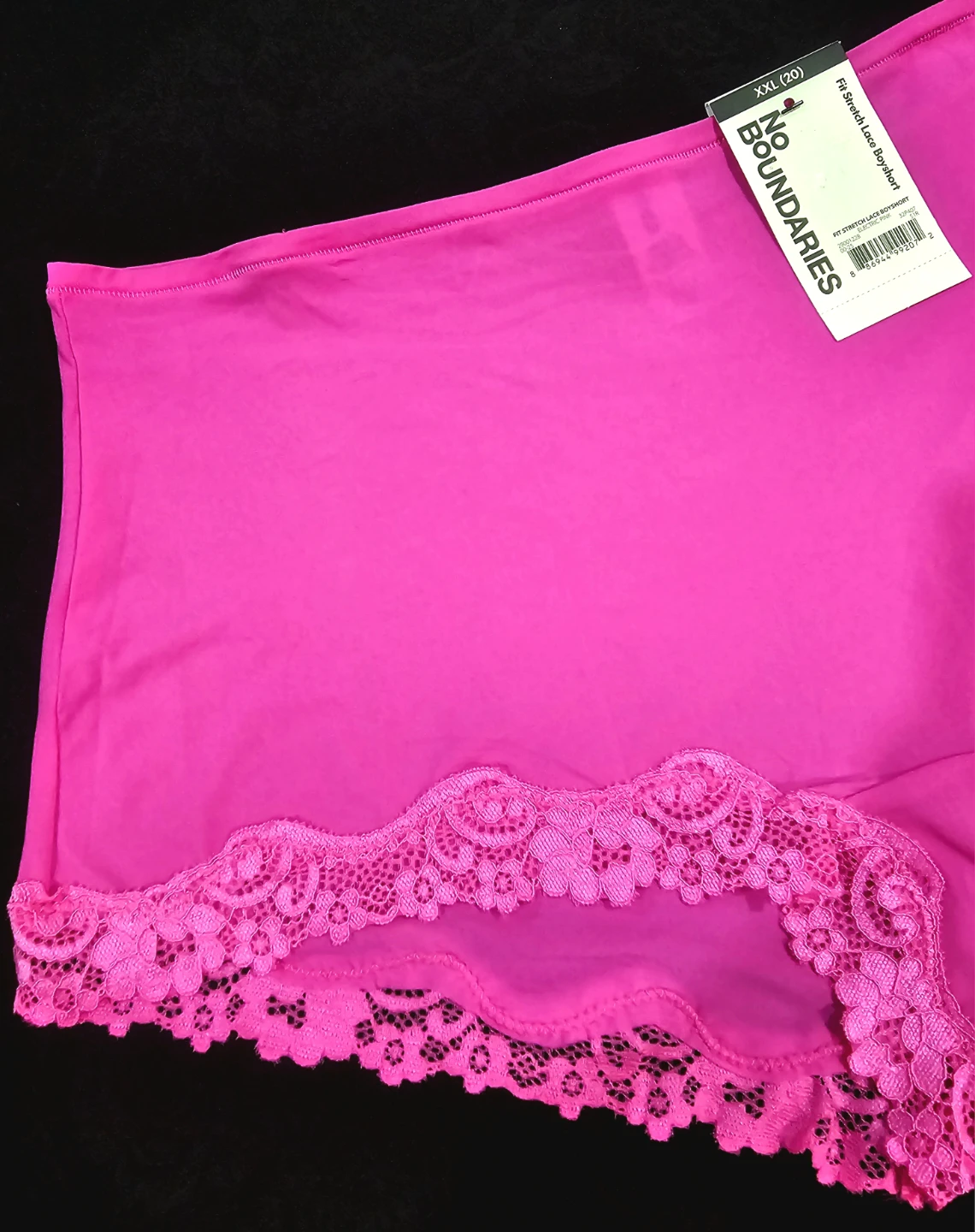 No Boundaries Hot Pink Lace Trim Boyshorts XXL - photo 5