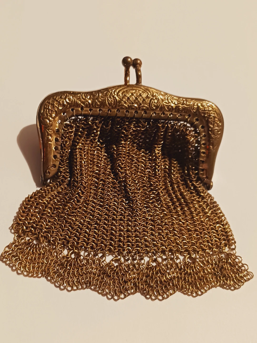 Gorgeos Antique Gold Plated Mesh Coin Purse - photo 2