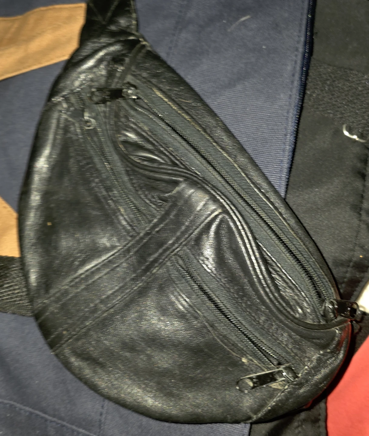 Black Faux Leather Fanny Pack
