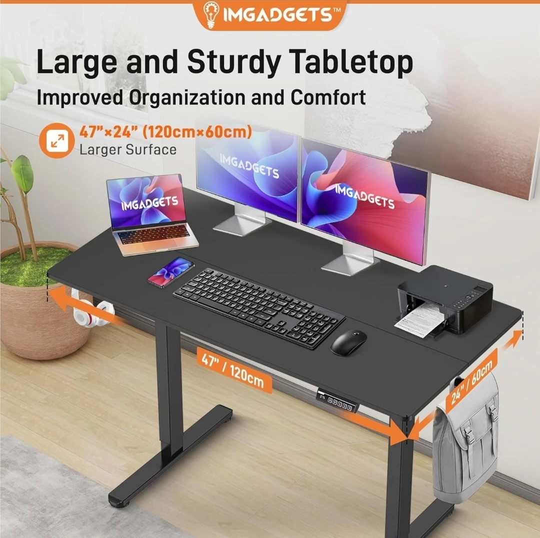 IMGADGETS Standing Desk 47" x 24" - Black