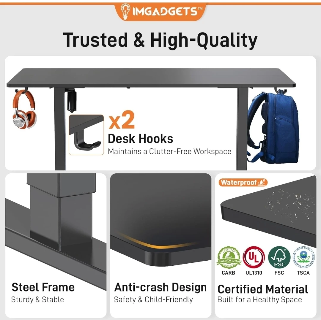IMGADGETS Standing Desk 47" x 24" - Black - photo 2