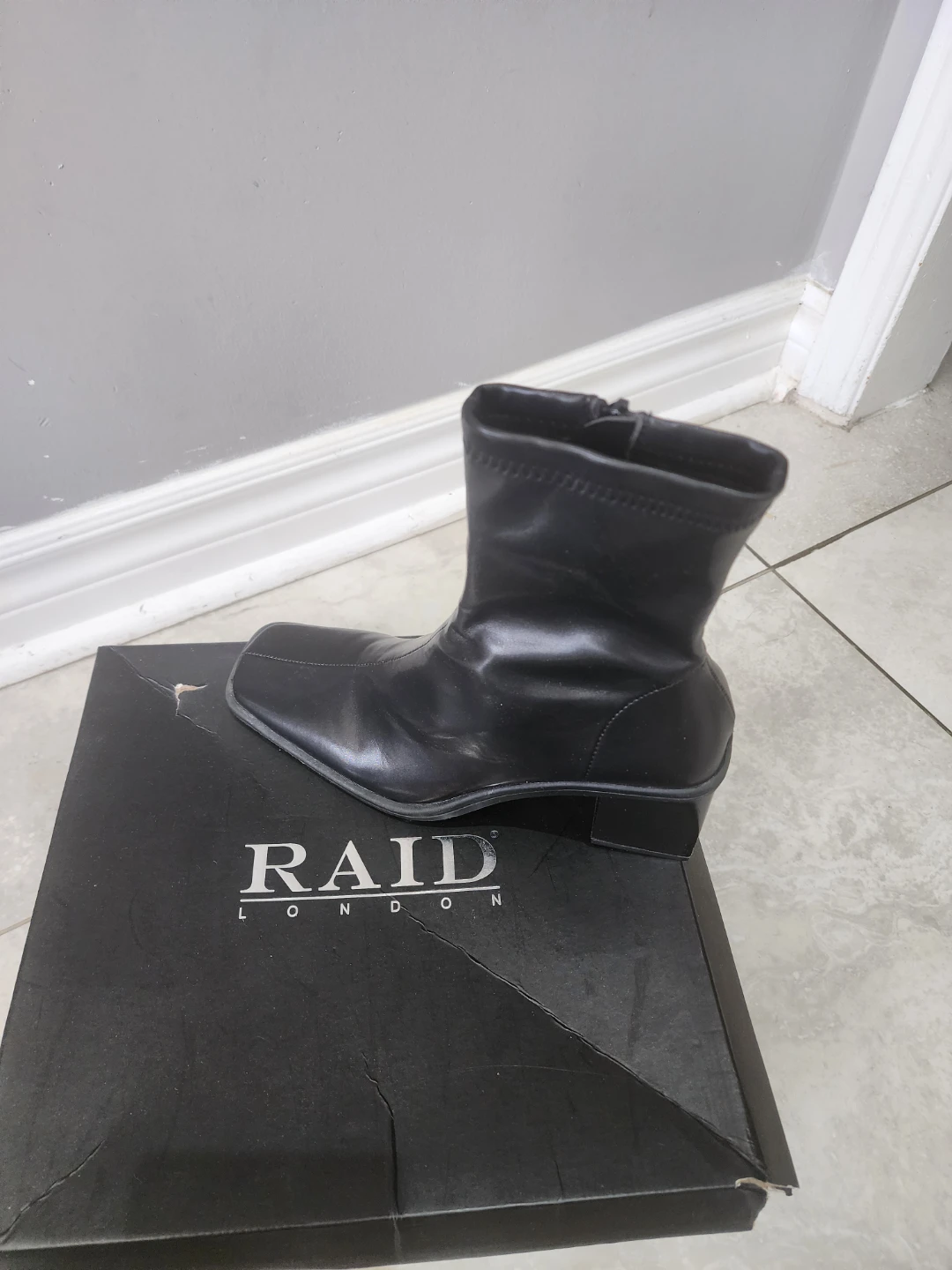 RAID London Black Square Toe Ankle Boots - photo 2