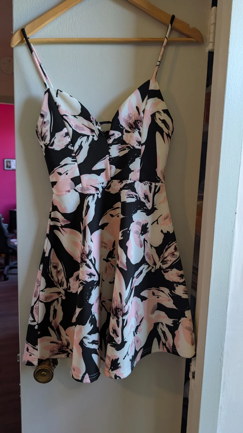 Floral Print Fit & Flare Dress - Size S