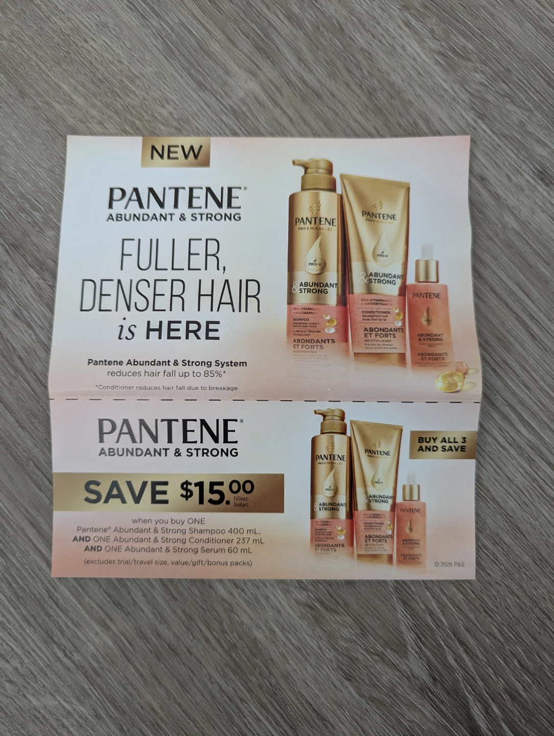 Pantene Abundant & Strong Shampoo, Conditioner & Serum Set