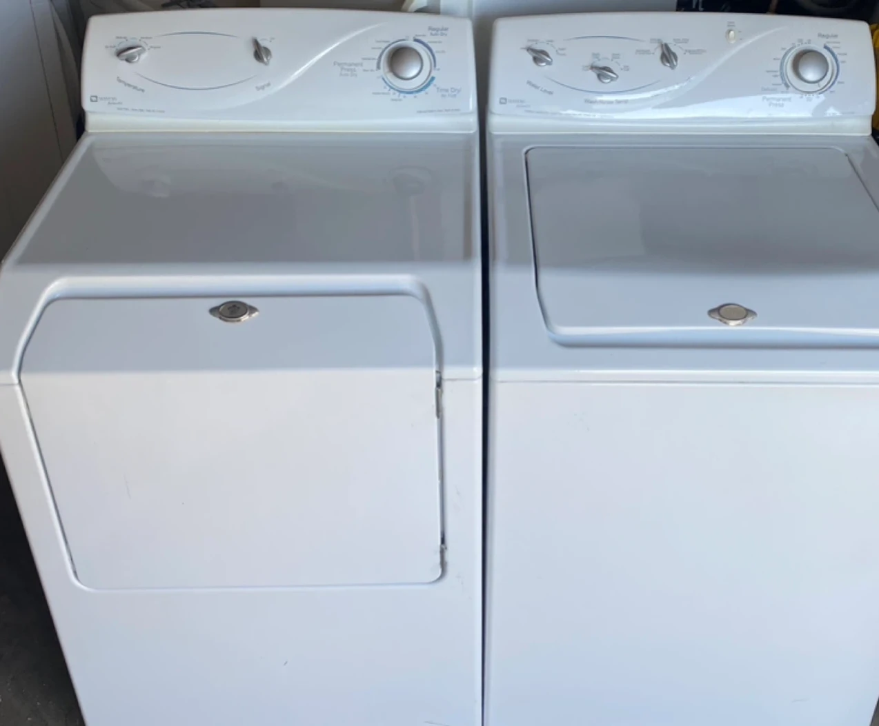 Maytag Atlantis Washer and Dryer - Stainless Steel h/d wash tub.