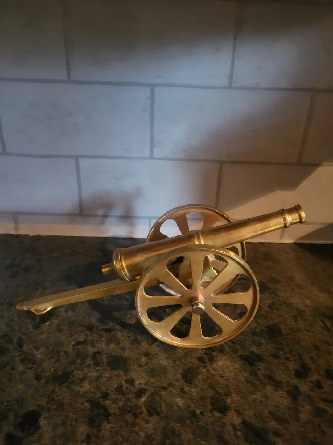 Vintage Brass Cannon Tabletop Decor