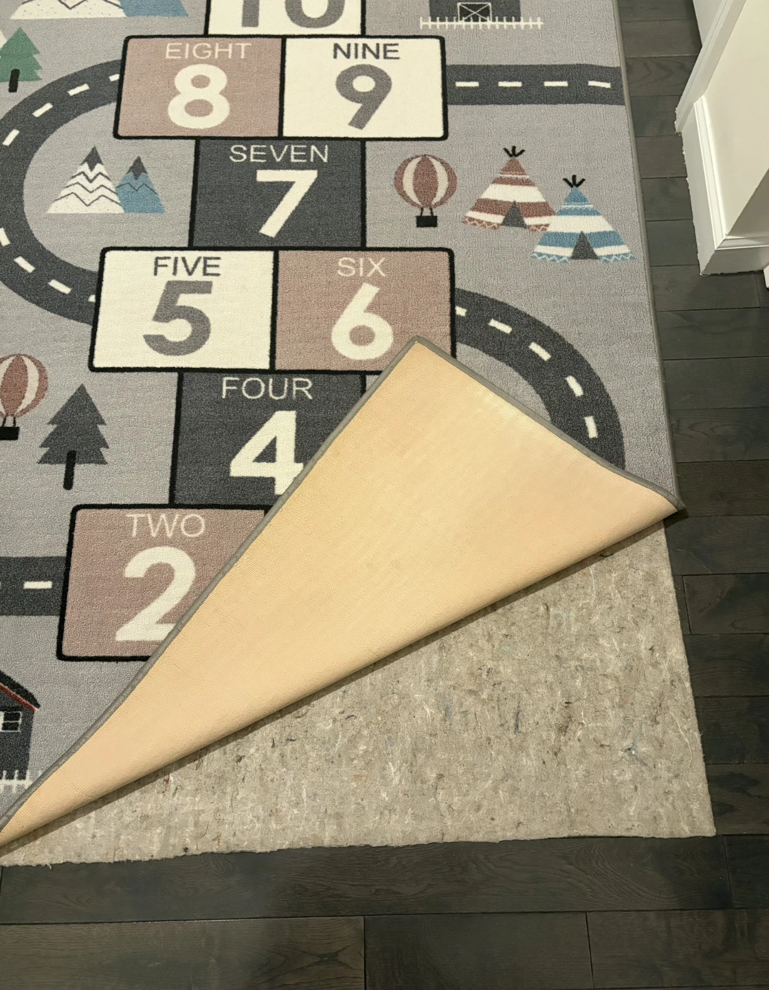 Kids Hopscotch Play Mat Rug with the rug pad - photo 2