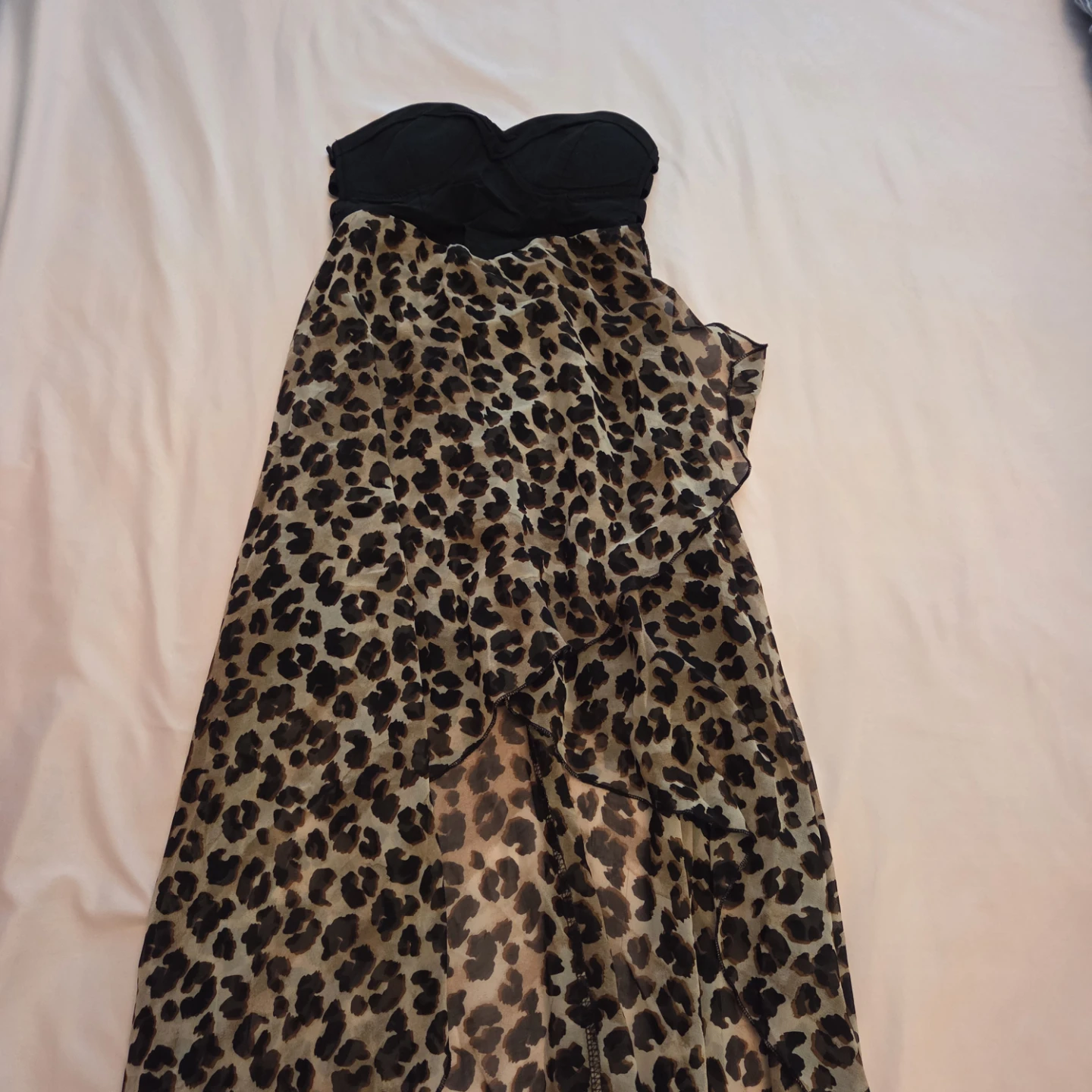 Strapless Leopard Print Dress