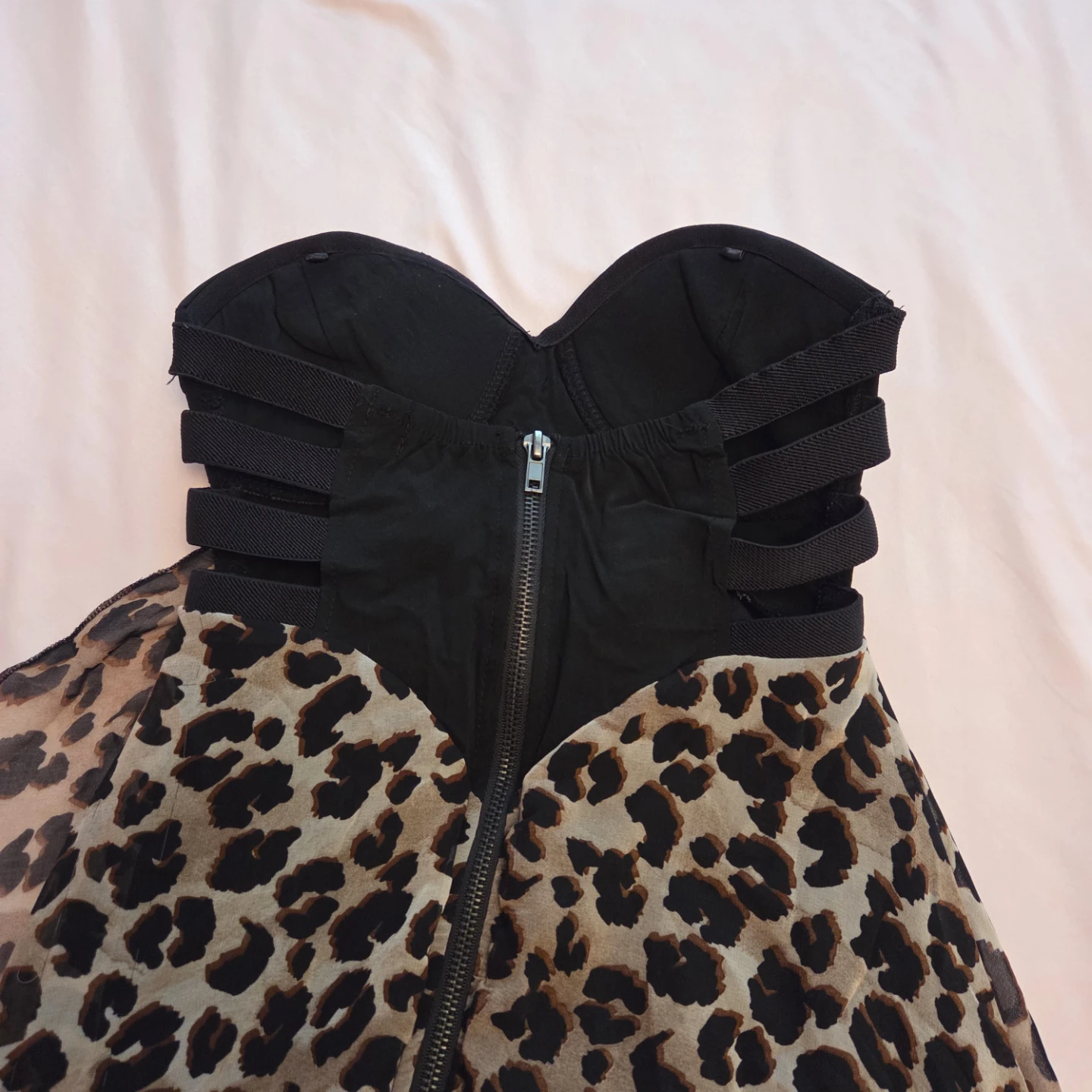 Strapless Leopard Print Dress - photo 2