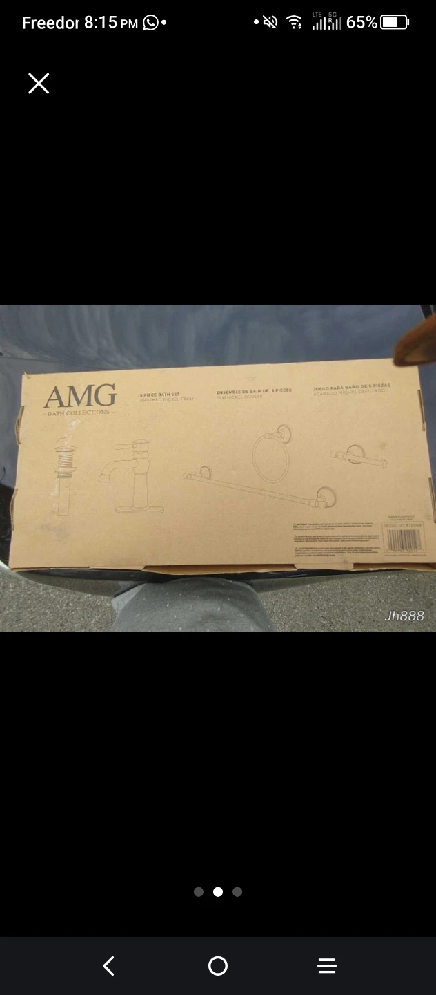 AMG 5 Piece Bath Set - Brushed Nickel Finish - photo 2