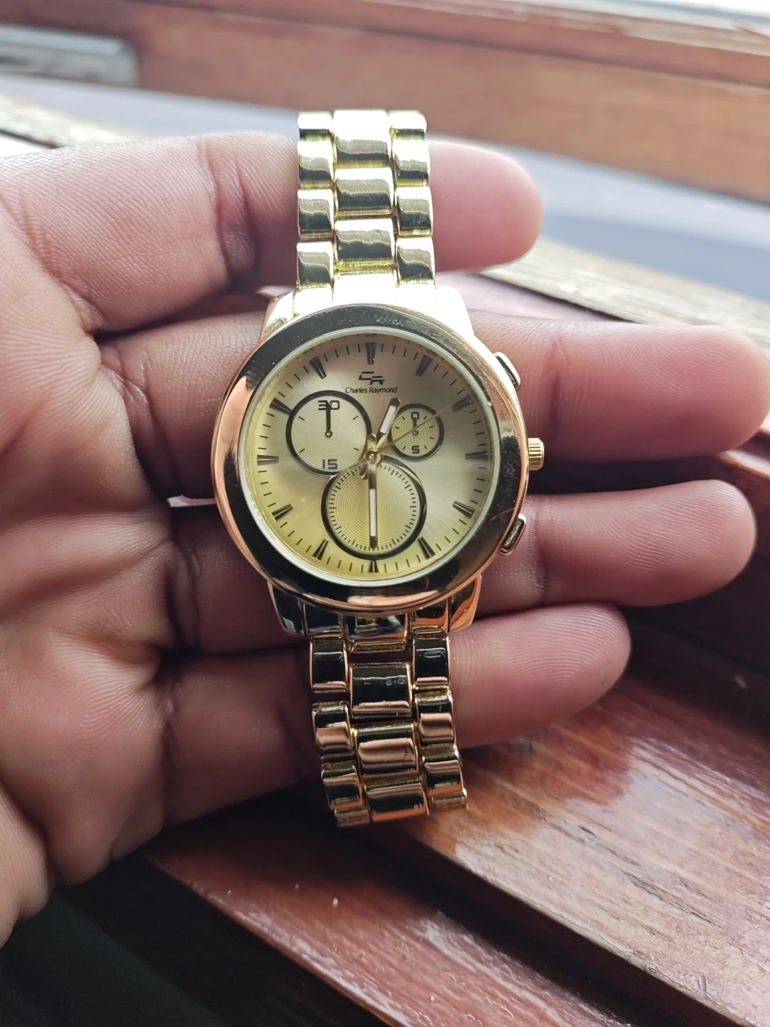 Charles Raymond Men's Gold Tone Chronograph Watch - photo 2