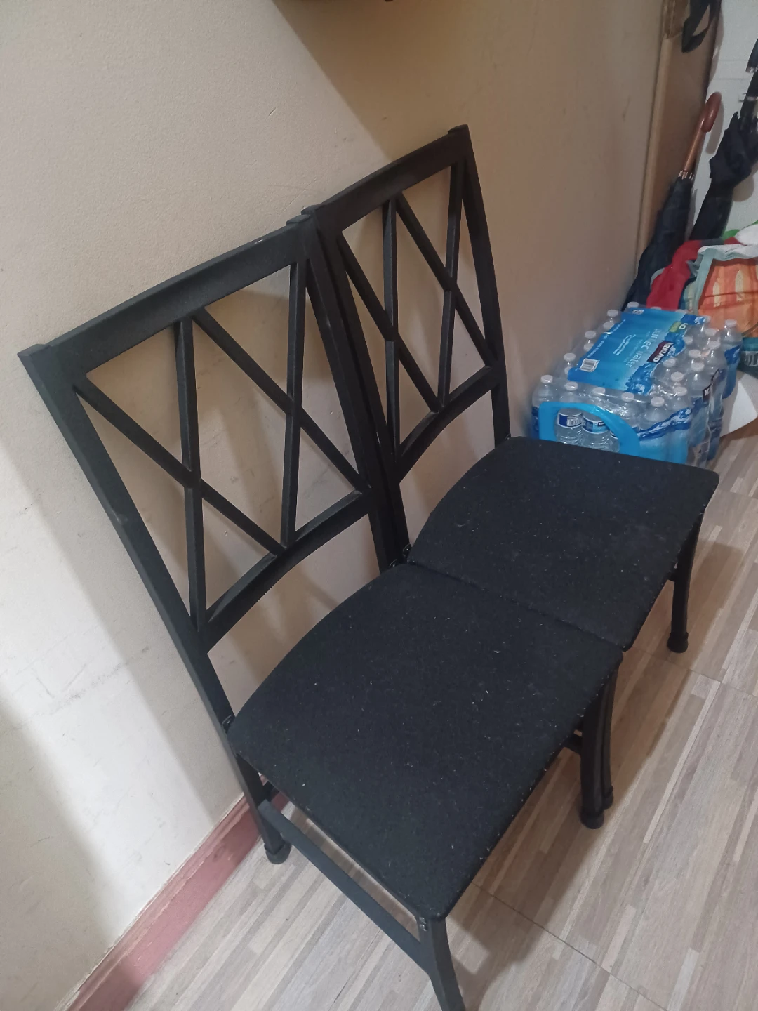 Black Upholstered Metal Dining Chairs