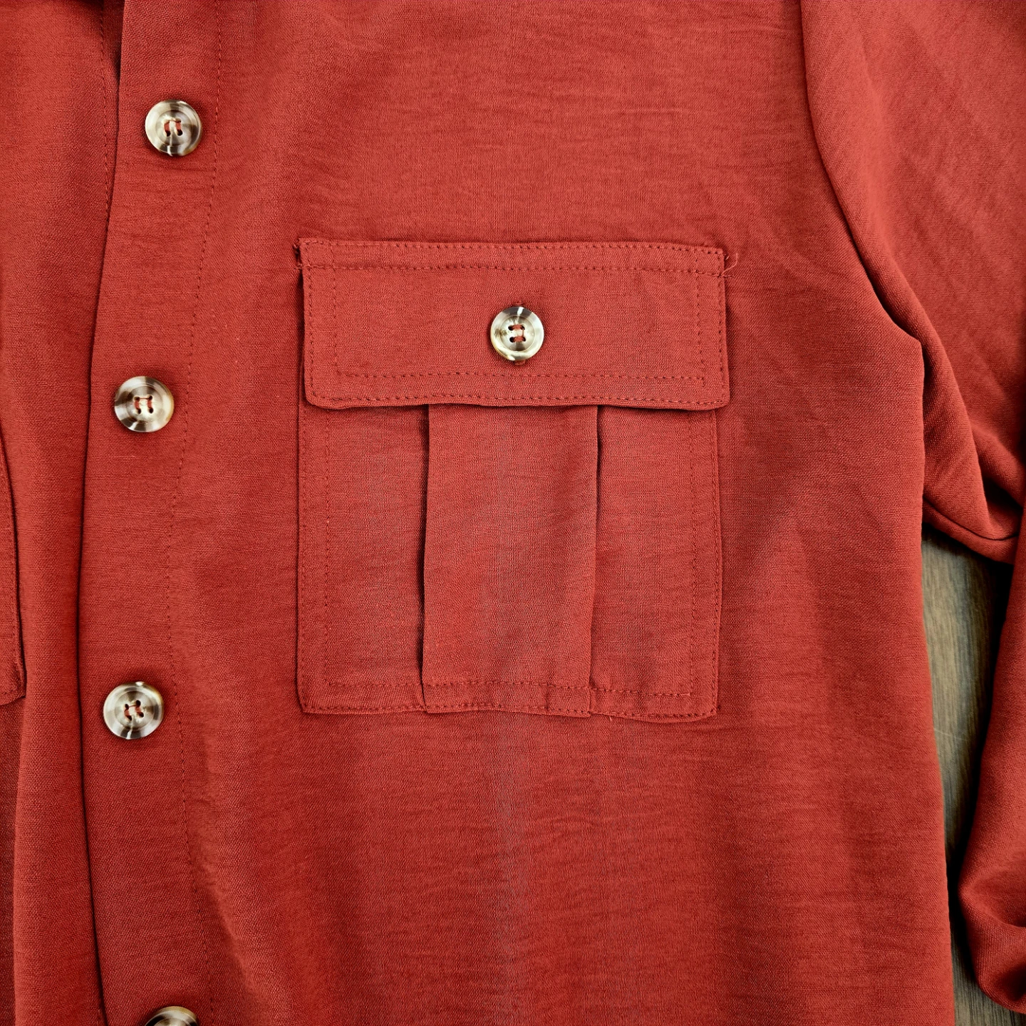 Burnt Orange Cropped Shirt, Military Style Jacket Large - photo 2