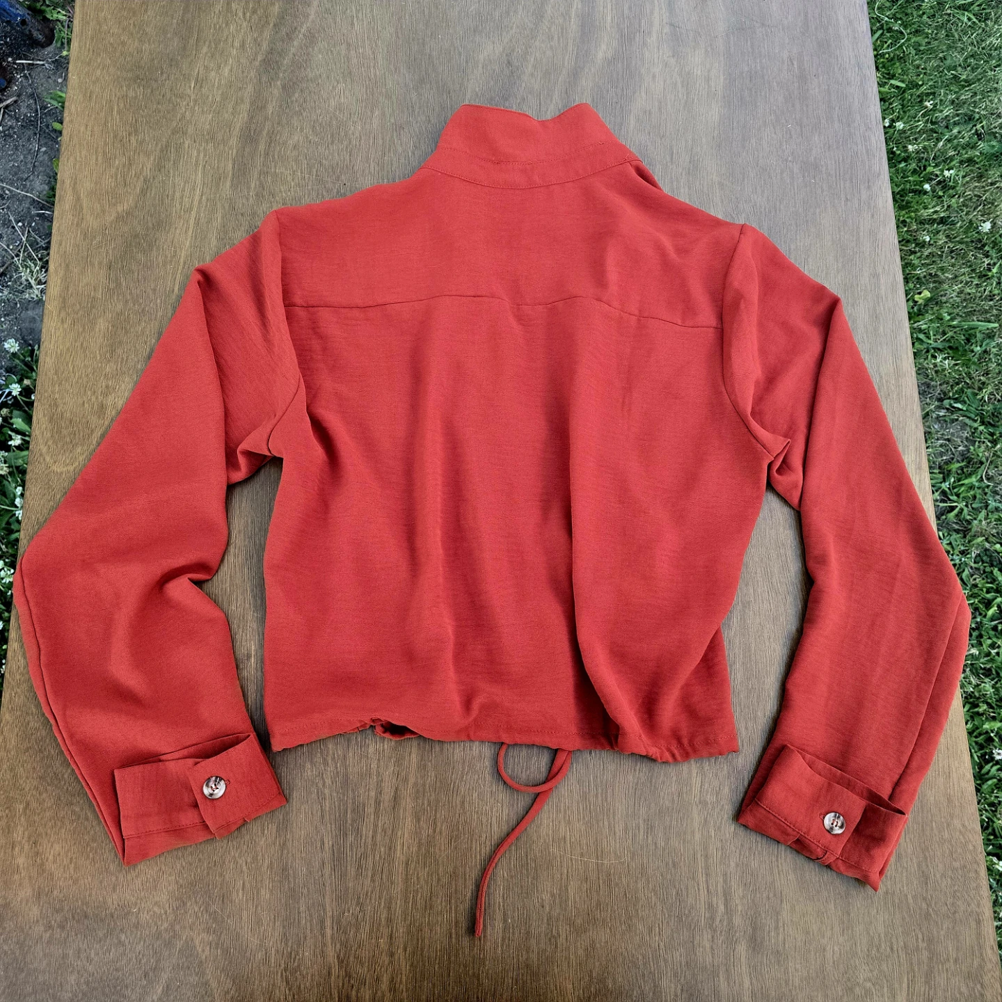 Burnt Orange Cropped Shirt, Military Style Jacket Large - photo 4