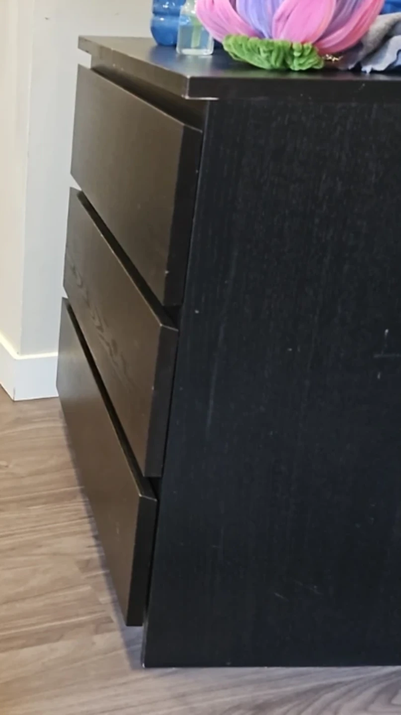 Dark Wood 3-Drawer Dresser - photo 2