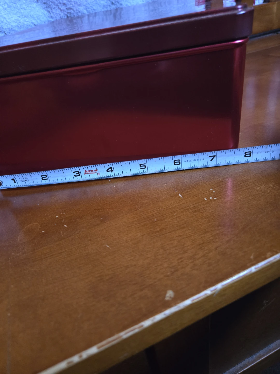 Red Rectangular Tin Storage Box - photo 4