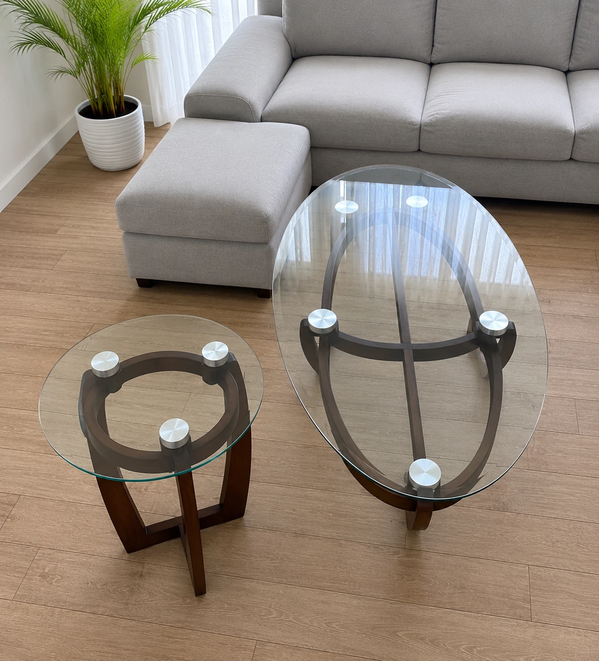 Modern Glass Coffee Table & End Table Set