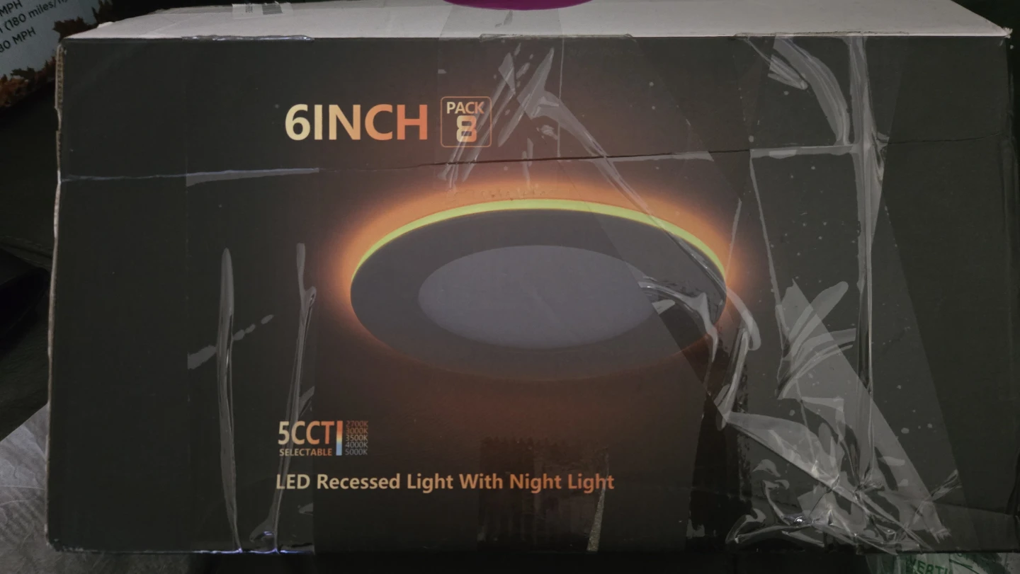 (  NEW ) 6 Inch LED Recessed Lights With Night Light (8 Pack)