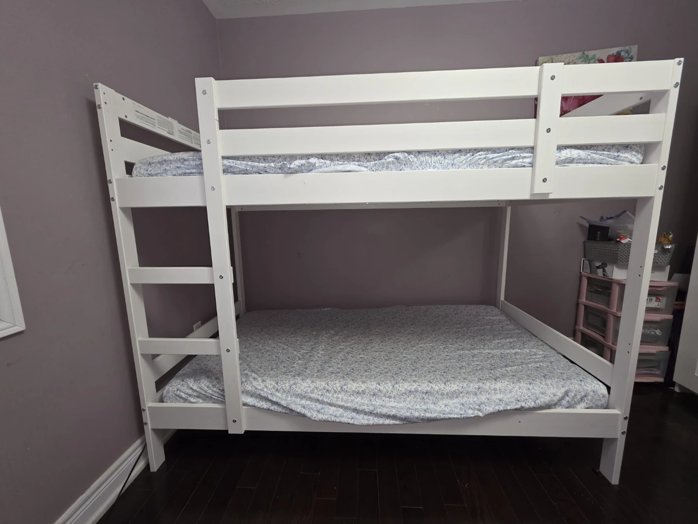 White Bunk Bed with Ladder - photo 4