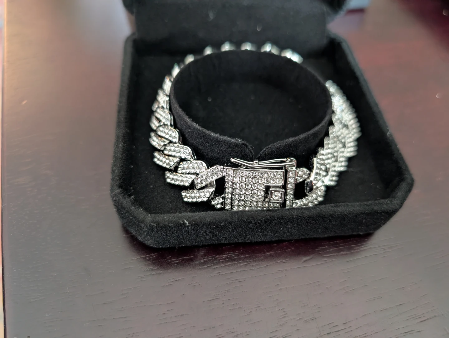 Silver Tone Curb Chain Necklace