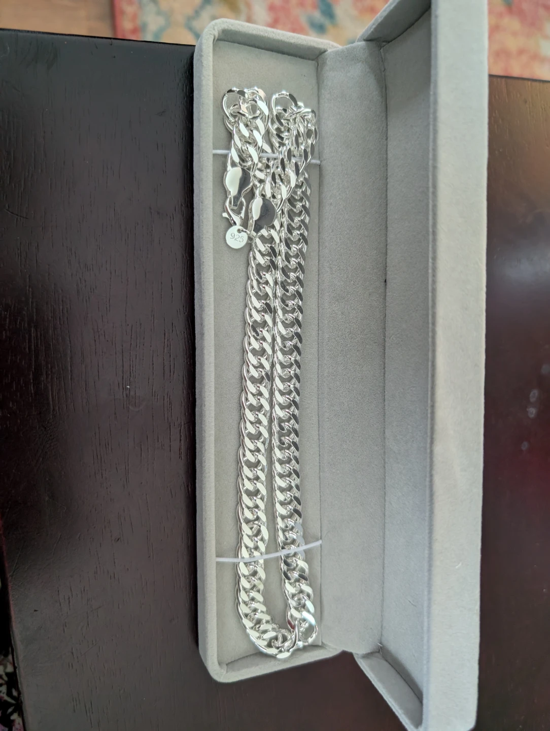 Silver Tone Curb Chain Necklace - photo 3