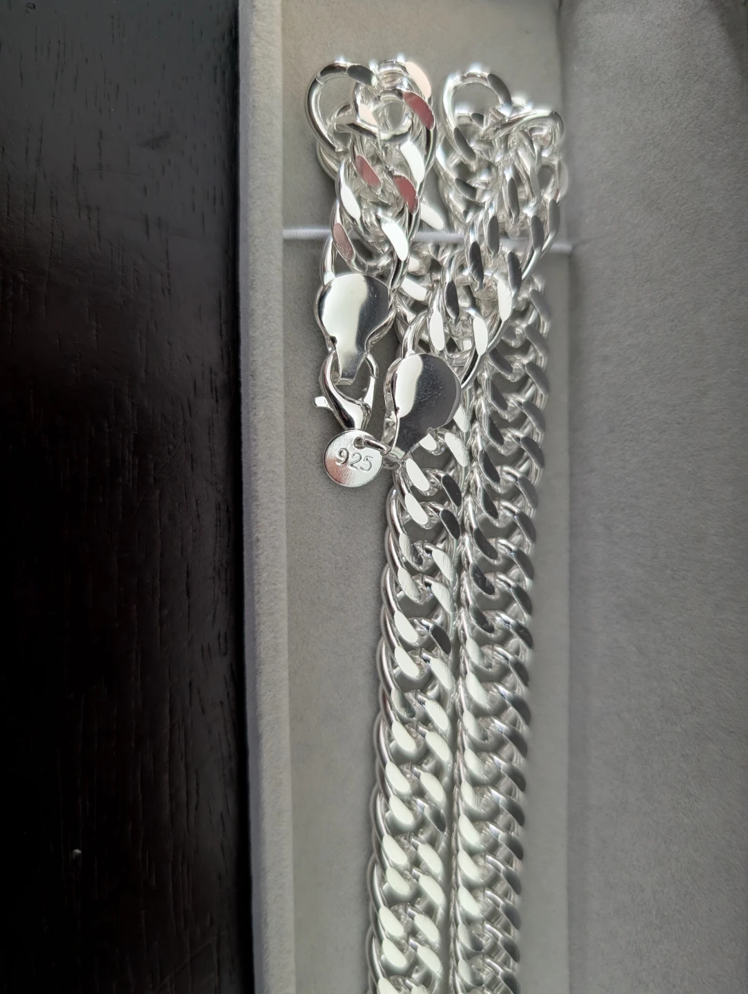 Silver Tone Curb Chain Necklace - photo 5