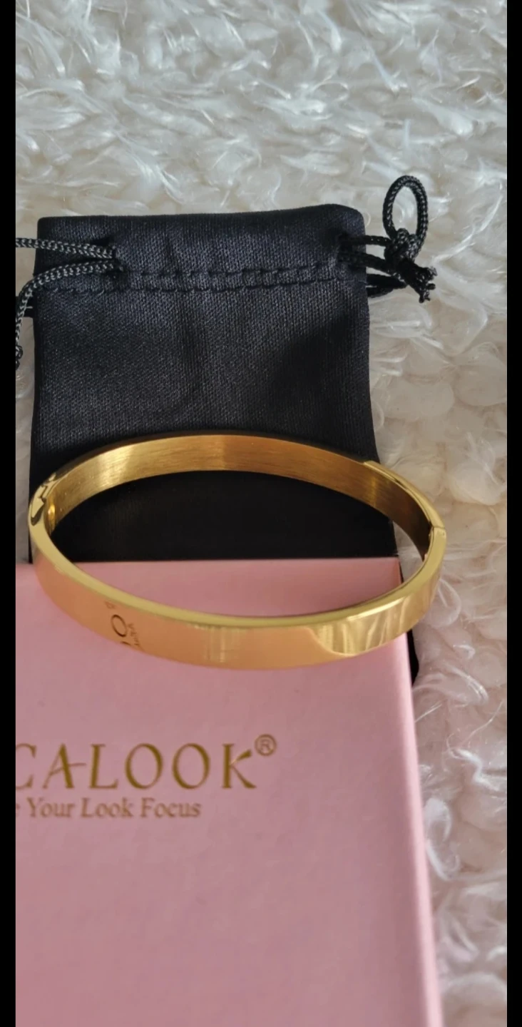 Gold Stainless Steel Bangle Bracelet ⚽ - photo 2