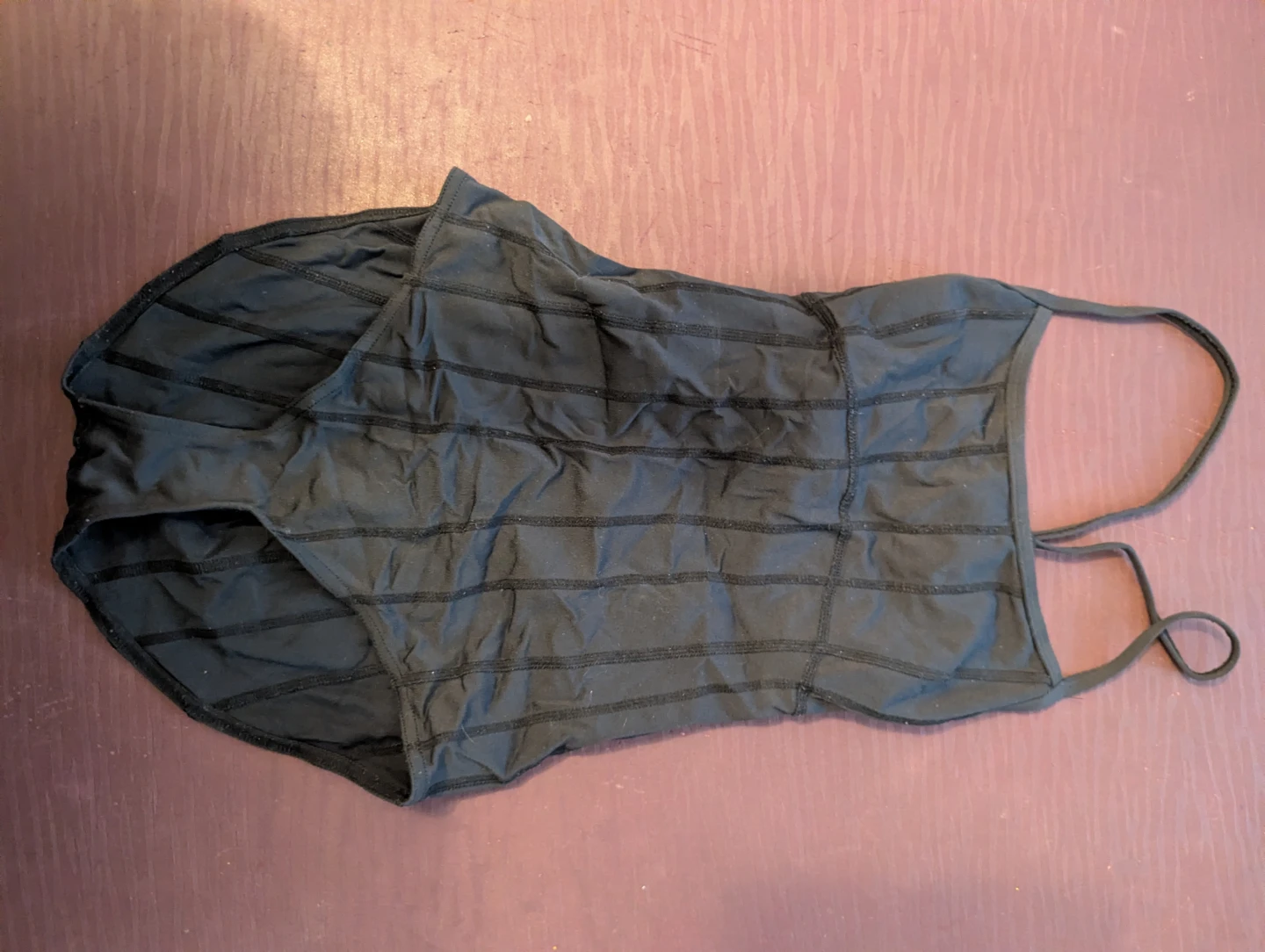Black one-piece swimsuit