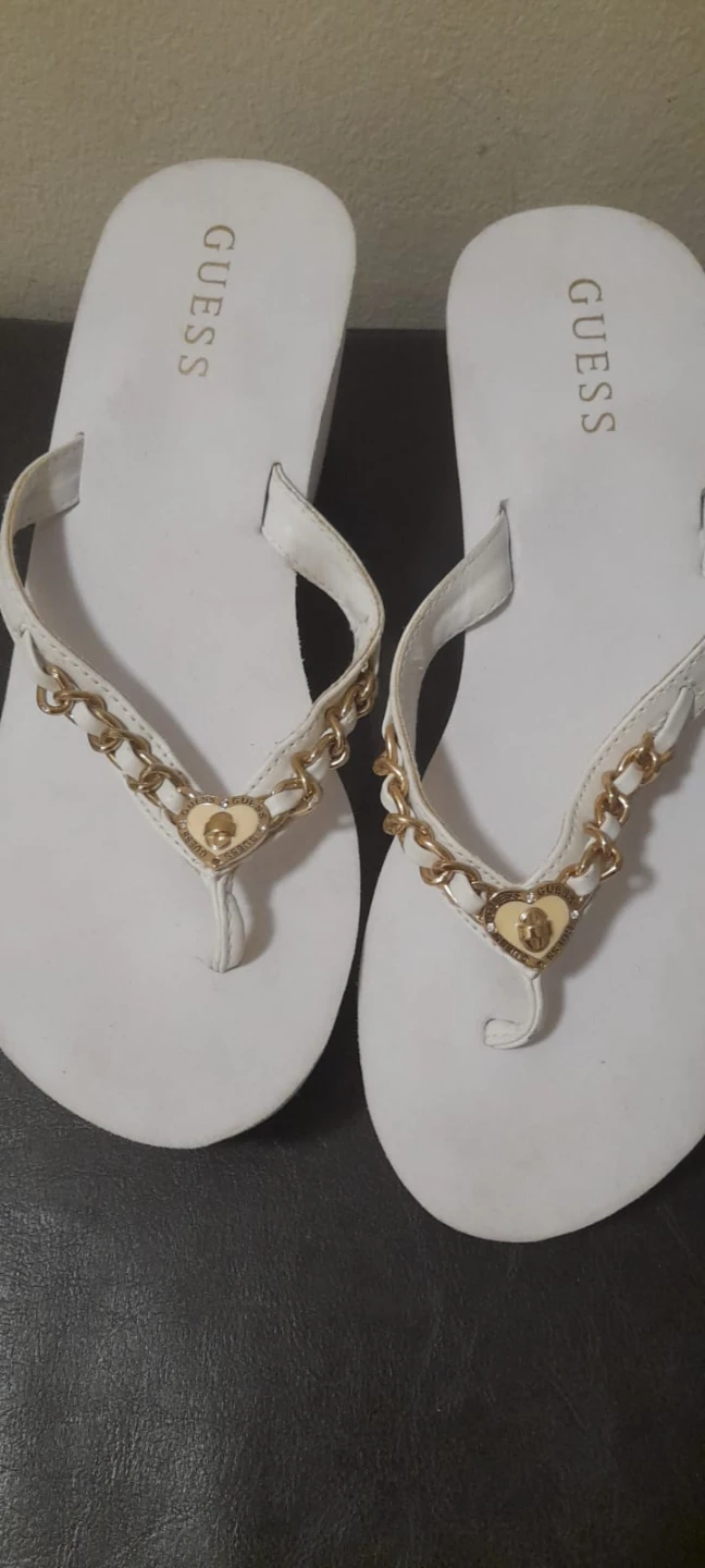 Guess White Wedge Flip Flop Sandals - photo 3