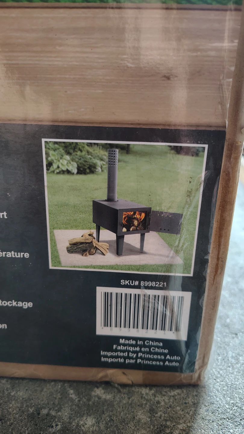 New wood stove with pipes