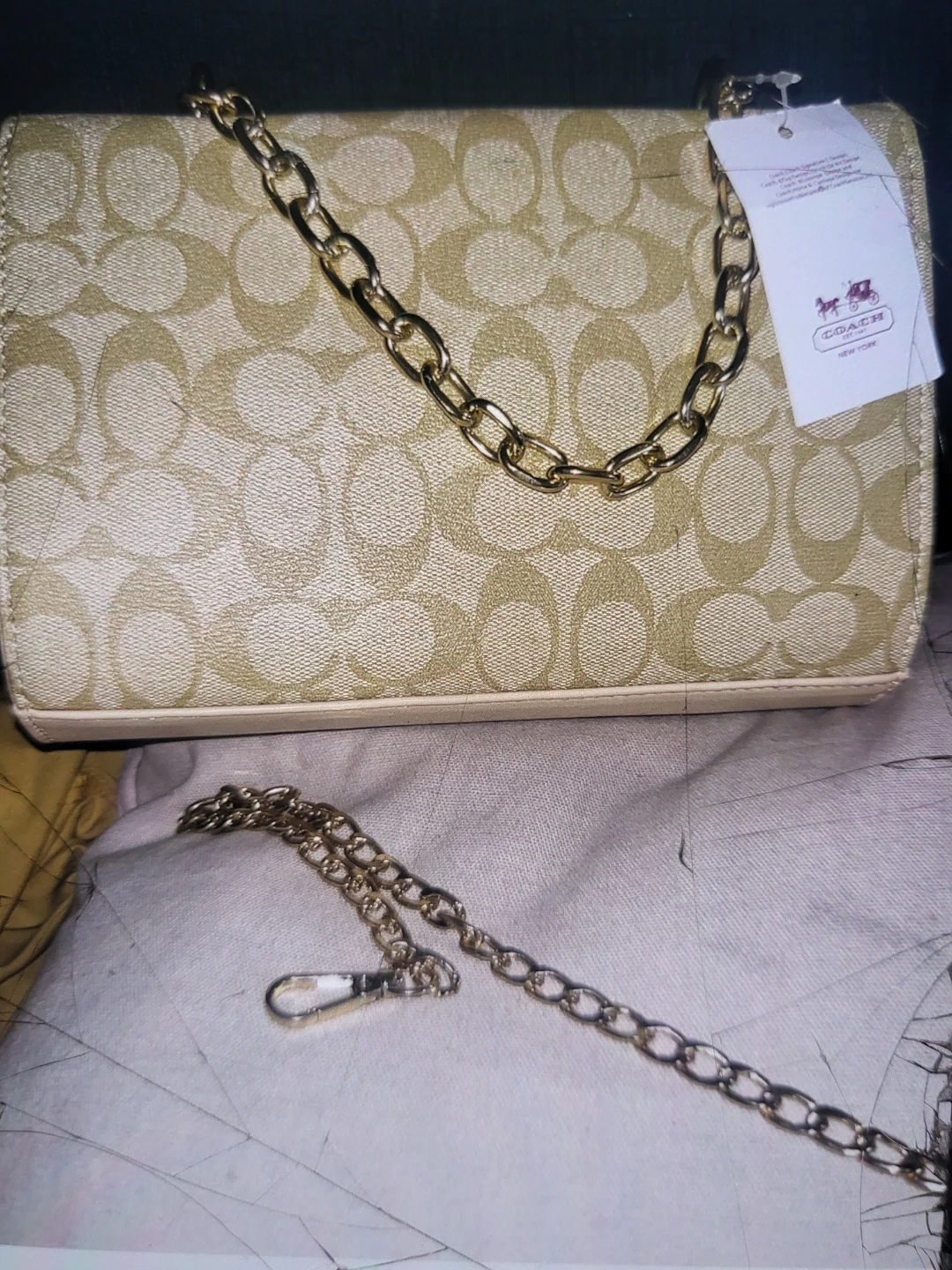 Coach Signature Monogram Wallet and Chain Bag Set - photo 2