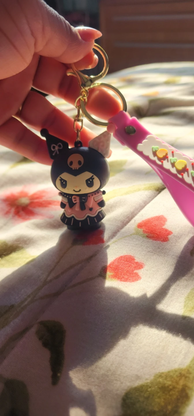 Kuromi Keychain with Pink Strap - photo 2