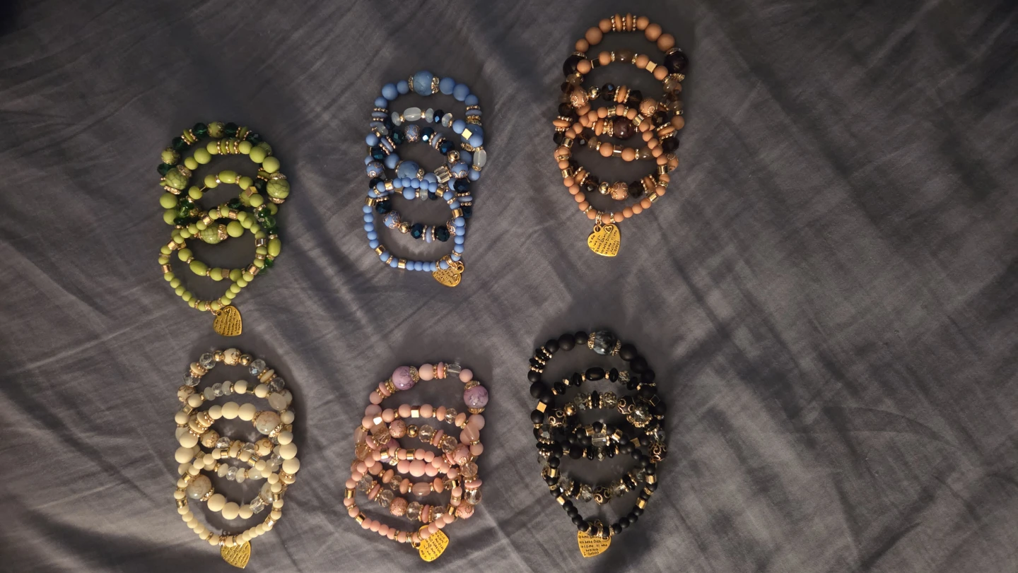 Stackable Beaded Bracelets with Charms