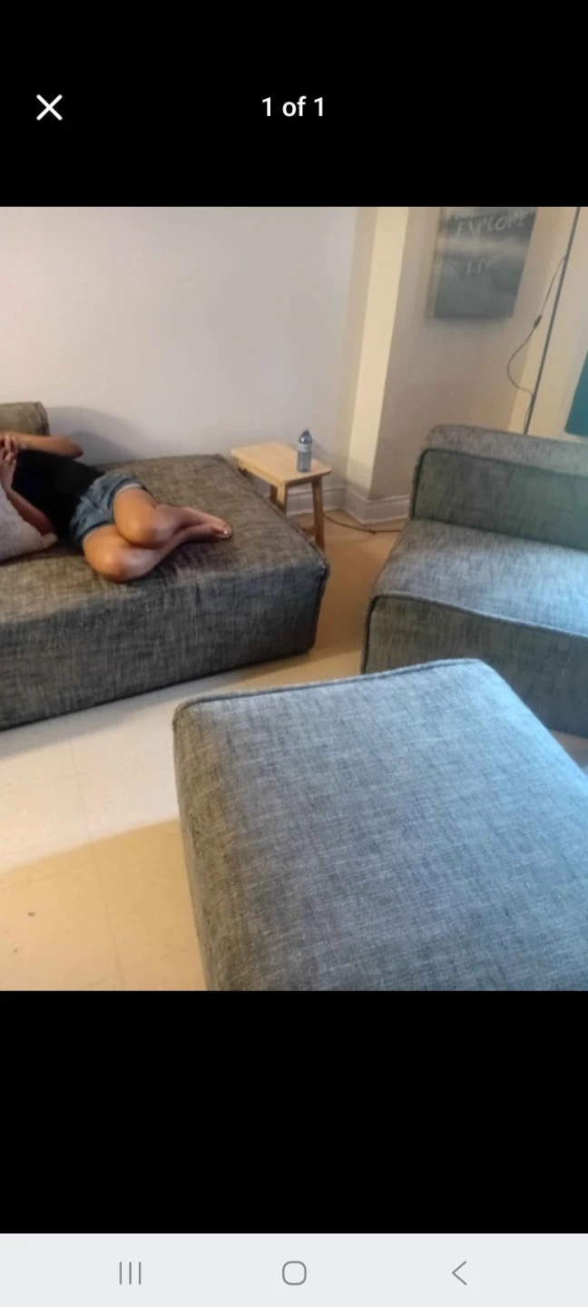 Grey Fabric Modular Couch Sectional