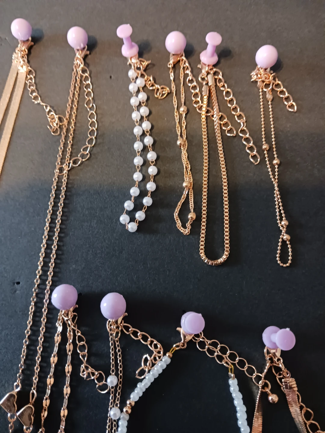 Assorted Yellow Gold Tone Necklaces and Earrings Set - photo 3