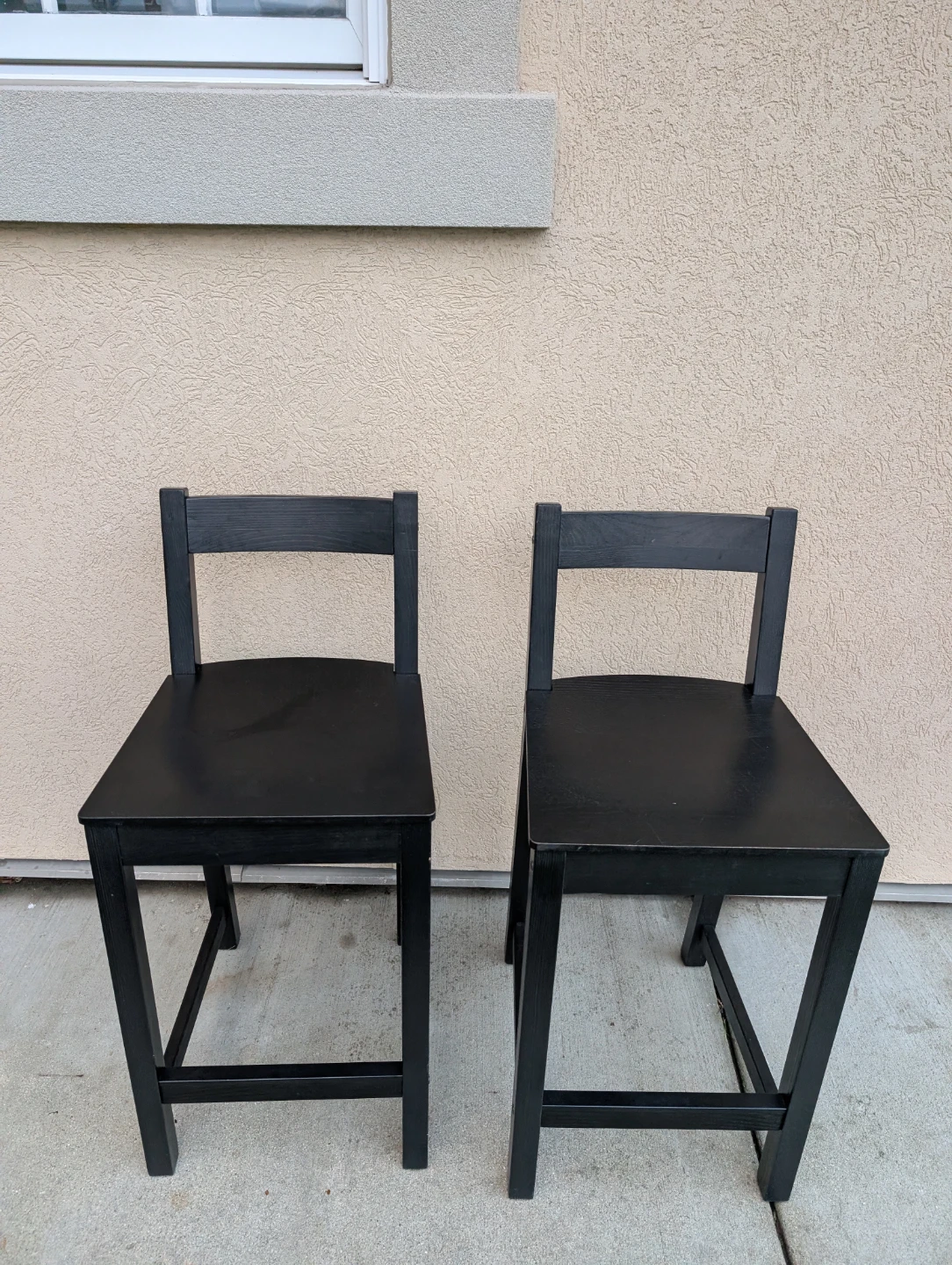 IKEA NORDVIKEN Bar Stools - Black (Set of 2)