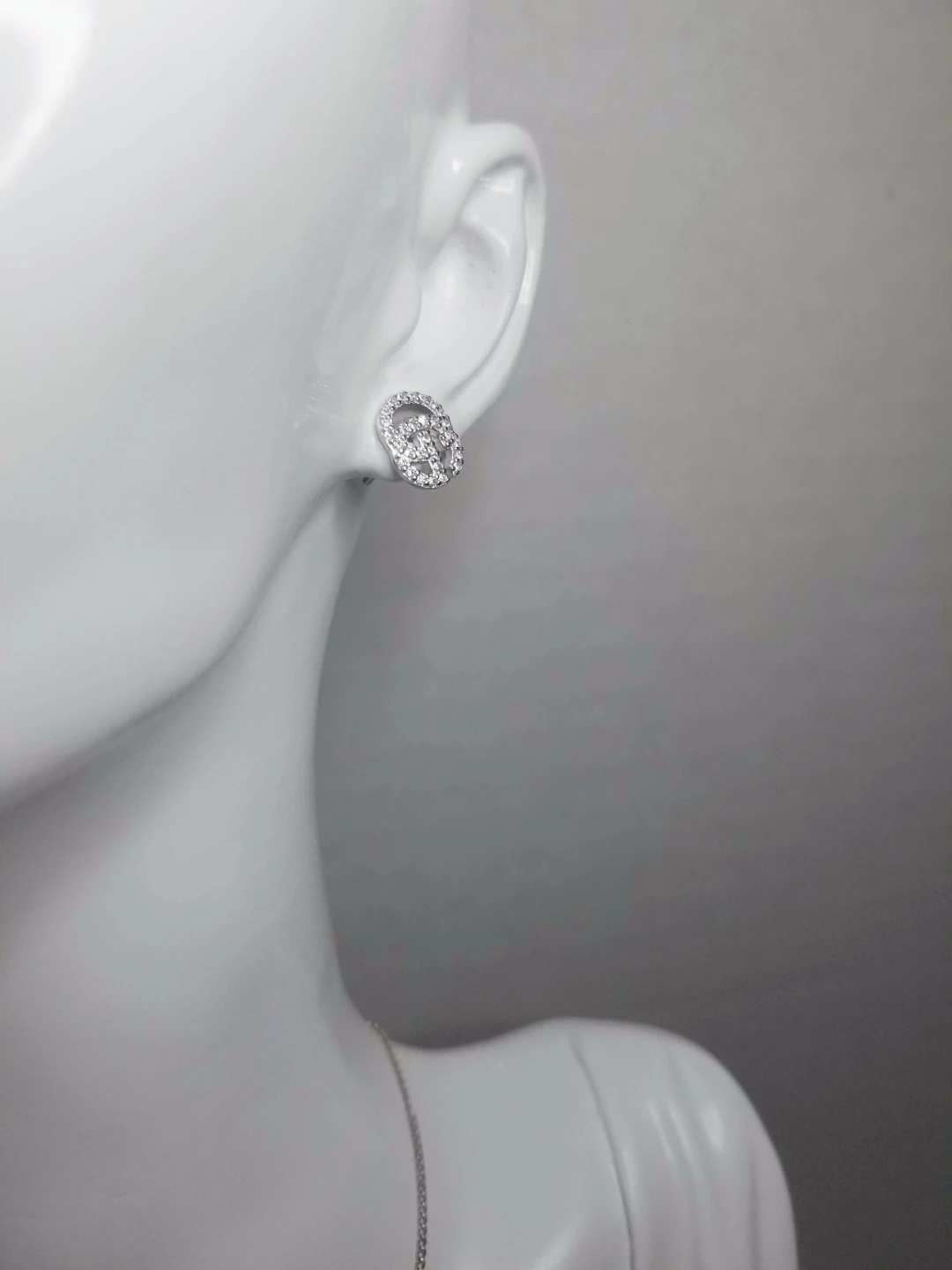 925 silver GG Logo Necklace & Earrings Set - photo 2