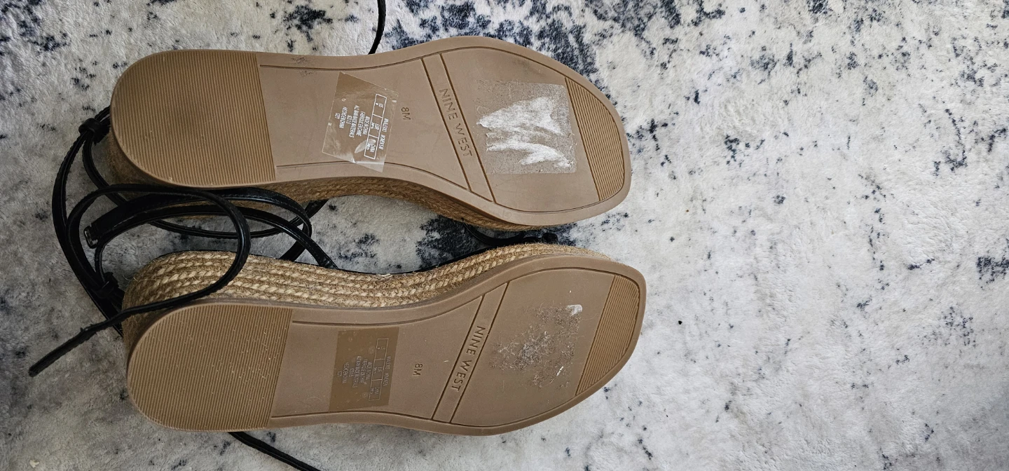 Nine West Black Espadrille Wedge Sandals size 8 - photo 4