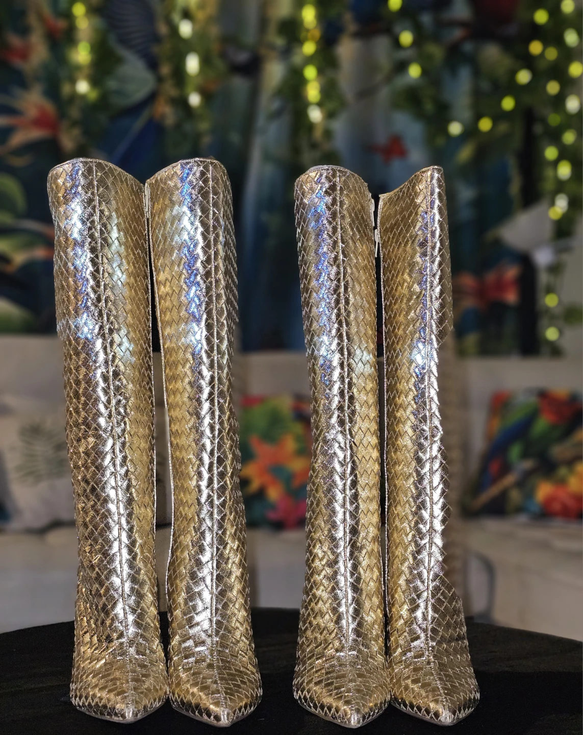 Gold Woven Knee-High Boots⚽️ - photo 2