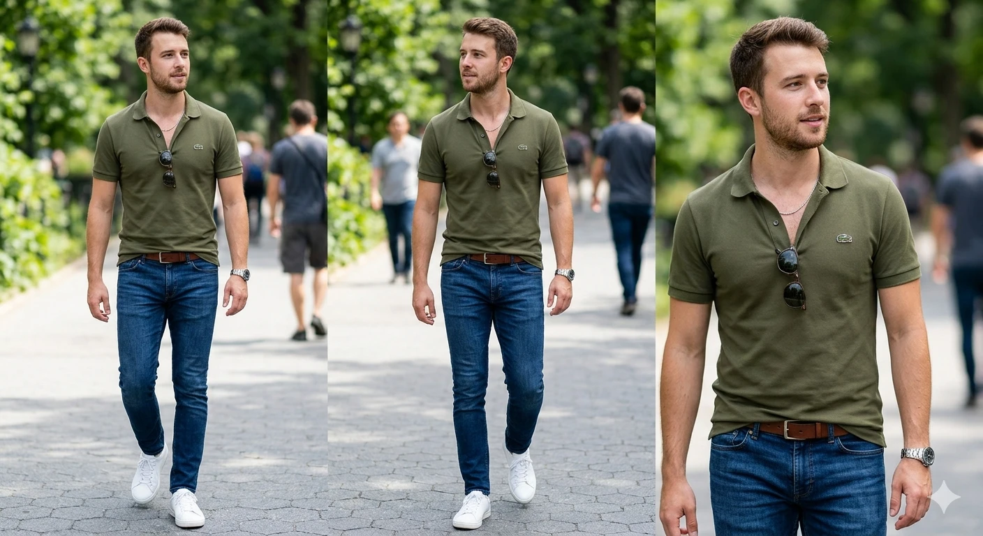 Unworn Lacoste Pique Stretch Polo - Olive Green - Size 5 (L) - photo 2
