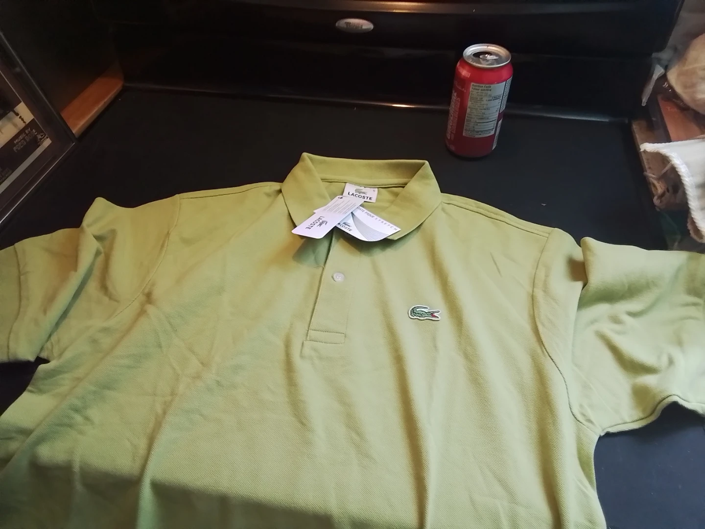 Unworn Lacoste Pique Stretch Polo - Olive Green - Size 5 (L) - photo 3