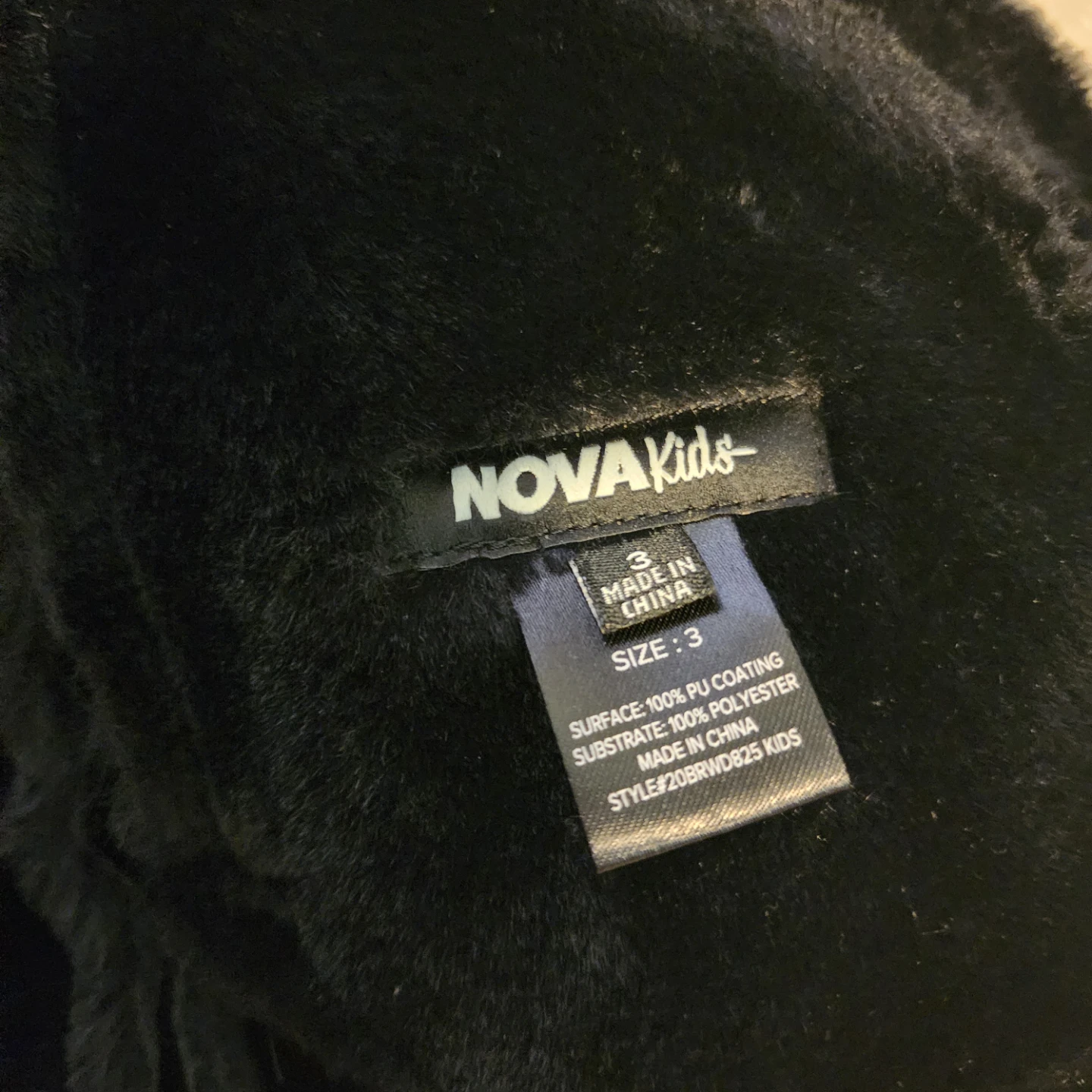 NOVA Kids Black Faux Leather Aviator Jacket - photo 2