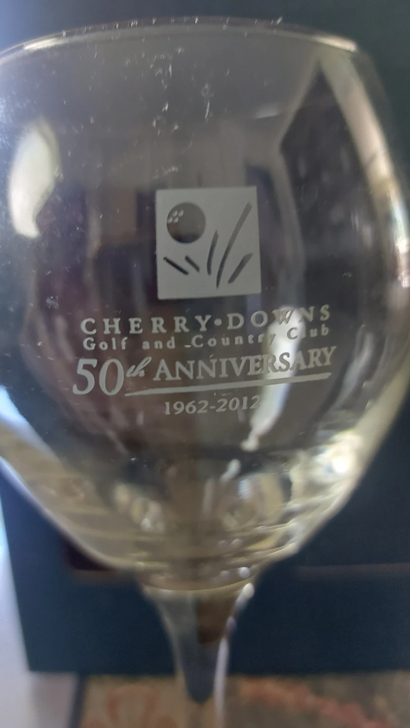 Cherry Downs Golf and Country Club 50th Anniversary Glasses