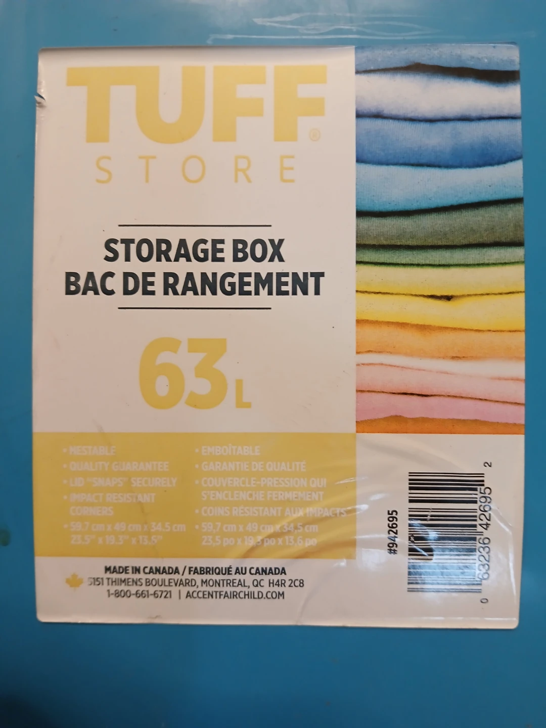 Tuff Store Blue Storage Box 63L & 80L Storage Tote. BOTH $25. - photo 3