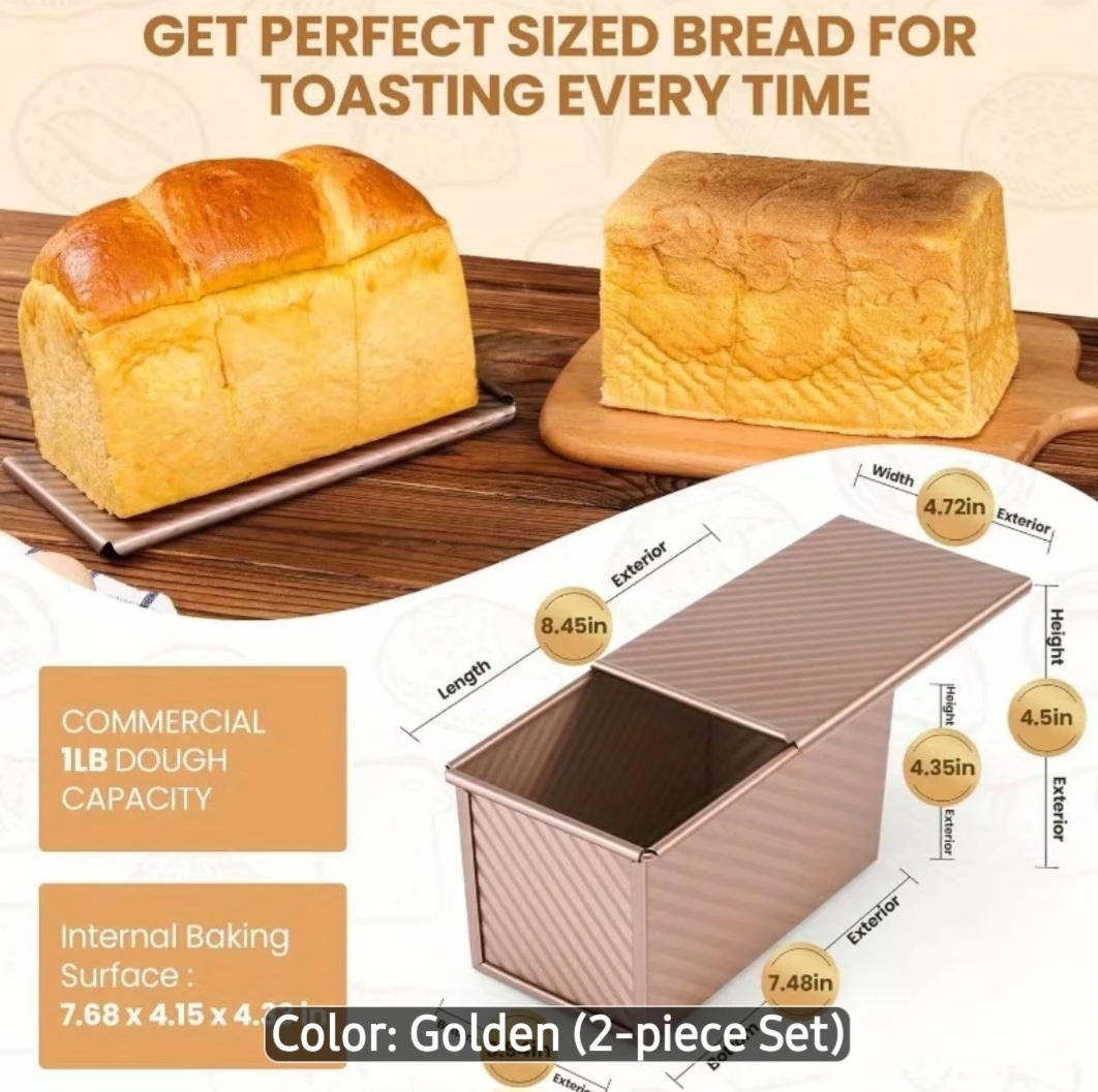 Set of 2 Heavy duty Pullman baking pans. - photo 4